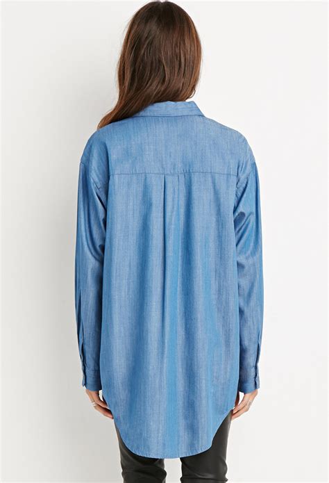 oversized chambray shirt